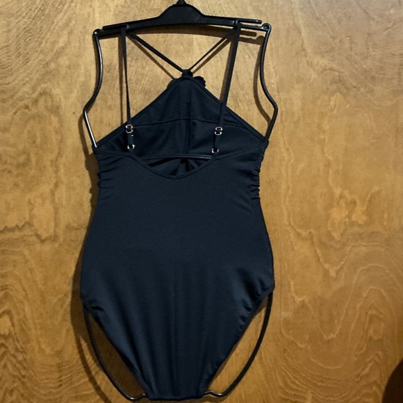 Kate Spade New York Black One-Piece Swimsuit with Floral Accent Size M - EUC - Picture 3 of 4